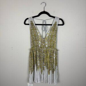 Free People One Boho Peasant Dress Size S Floral Swing Dress Gauze Slip Dress